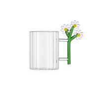 Ichendorf Milano - Taza óptica Margherita, colección Botanica, 45 ristal borosilicato, hecha a mano