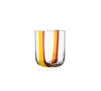 Ichendorf Milano Tumbler, amarillo y burdeos U, colección Gesti, 35 cl, vidrio soplado a boca, acabado a mano
