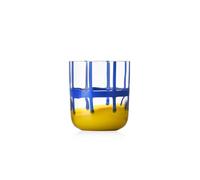 Ichendorf Milano Tumbler, azul y amarillo, colección Gesti, 35 cl, vidrio soplado a boca, acabado a mano