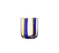 Ichendorf Milano Tumbler, azul y amarillo U, colección Gesti, 35 cl, vidrio soplado a boca, acabado a mano