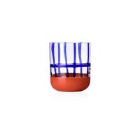Ichendorf Milano Tumbler, azul y rojo, colección Gesti, 35 cl, vidrio soplado a boca, acabado a mano