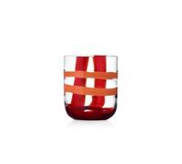 Ichendorf Milano Tumbler, burdeos y naranja, colección Gesti, 35 cl, vidrio soplado a boca, acabado a mano