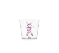 Ichendorf Milano Tumbler Conejo y Patinaje sobre Hielo, Colección Snow Games, 30 cl, Vidrio Borosilicato, Hecho a Mano