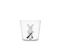 Ichendorf Milano - Tumbler de conejo y hockey sobre hielo, colección Snow Games, 30 cl, vidrio borosilicato, hecho a mano