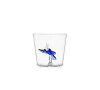 Ichendorf Milano - Tumbler de pájaro tropical azul, colección Talking Trees, 30 cl, vidrio borosilicato, hecho a mano
