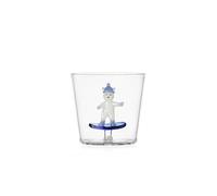 Ichendorf Milano Tumbler Oso y Snowboard, Colección Snow Games, 30 cl, Vidrio Borosilicato, Hecho a Mano