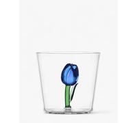 Ichendorf Milano Tumbler Tulipán Azul, Colección Botánica, 30 cl, Vidrio Borosilicato, Hecho a Mano