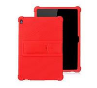 iChicTec Funda con función atril integrada para Lenovo Tab P10(TB-X705F/L)/Tab 5 Plus 10.1(TB-X705F/L)/Smart Tab M10 TB-X605F (silicona, antideslizante, ligera), color rojo