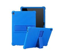 iChicTec Funda con función atril integrada para Lenovo Tab P10(TB-X705F/L)/Tab 5 Plus 10.1(TB-X705F/L)/Smart Tab M10 TB-X605F funda protectora de silicona ligera antideslizante, azul oscuro