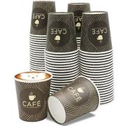 Ichigo Ichie 100 Vasos Cartón Desechables 250 ml para Café, Agua, Leche, Té, Bebidas Calientes y Frías - Reutilizables para Hogar, Oficina y Cafetería