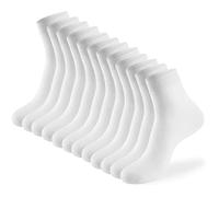 Ichigo Ichie 12 Pares Calcetines Deporte para Hombre y Mujer, Calcetines Tobilleros Transpirable y Suaves, Calcetines Cómodos de Algodón (Blanco,40-46)