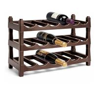 Ichigo Ichie Botellero de Plástico Apilable de 3 Niveles para 18 Botellas, Estanterías para Botellas de Vino, Estante de Almacenamiento para Exhibición de Vinos, Ideal para Hogar, Bar y Bodegas