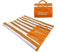Ichigo Ichie Esterilla de Plastico para la Playa, Alfombra de 180 x 90 cm con Asa de Transporte y Compartimento para Piscina y Jardin (Naranja)