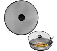 Ichigo Ichie Tapa Antisalpicaduras, Protectores contra Salpicaduras Resistentes a la Grasa para Sartenes, Pantalla Antisalpicaduras de Acero Inoxidable para Protección contra Aceites, Negro (Ø29cm)