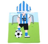 Ichigo Ichie Toalla con Capucha para Niños de 3 a 7 Años, Poncho de Playa Infantil 60 x 90 cm, Suave y Súper Absorbente, Ideal para Piscina, Playa y Baño, Diseño de Futbolista