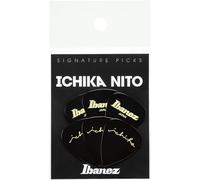 Ichika Nito Signature Pick, Teardrop shape, Medium (0.8mm), Ultem, Color: Black, 6-Pack