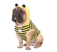 iChoue Bee Dog Disfraces Sudadera sin mangas Ropa Camisa Jersey para Bulldog Francés Frenchie Corgi Cachorro -Negro y Amarillo Abeja/S