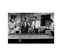ICHU Póster decorativo de The Rat Pack Playing Pool, pintura decorativa, lienzo, pósteres de pared e impresión artística moderna para decoración de dormitorio familiar, 24 x 36 pulgadas (60 x 90 cm)