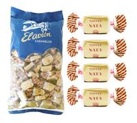 iChuches- Caramelos Toffee de toda la vida de fabricante español El Avión. Toffee Nata, caramelo duro de toda la vida (1 kg, Toffee Nata 1kg)