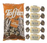 iChuches- Caramelos Toffee de toda la vida de fabricante español El Avión. Toffee Nata, Sin Azúcar, Pastilla De Café y Leche. (1 kg, Toffee Pastilla De Café y Leche 1kg)