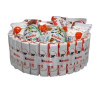 ICHUCHES Cesta Chocolate,Tarta de productos kinder, regalos originales con kinder bueno, huevos kinder, kinder happy hippo. (Grande)