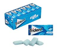 iChuches- Chicle sin azúcar de larga duración Trident. Refrescante, sin calorías, ideal para el aliento (24 und, grageas Hierbabuena)