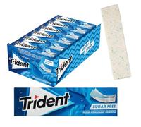 iChuches- Chicle sin azúcar de larga duración Trident. Refrescante, sin calorías, ideal para el aliento (24 und, lámina menta)