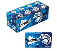 iChuches- Chicle sin azúcar de larga duración Trident. Refrescante, sin calorías, ideal para el aliento (16 und, 60min menta)