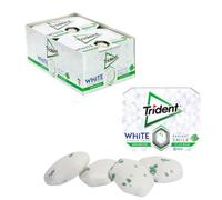 iChuches- Chicle sin azúcar de larga duración Trident. Refrescante, sin calorías, ideal para el aliento (12 und, white spearmint)