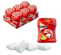 iChuches - Trident Chicle Sin Azúcar de Larga Duración, Refrescante y Sin Calorías | 6 Botes de Grageas Sabor Fresa Lima