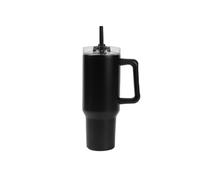 ICHUCHES | Vaso Térmico Grande Pajita 1,2L Acero Inoxidable | Interior Reciclado | Tapa Incluida (Negro)