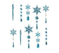 Icicles Decorations - 10 piezas Shatterproof | Snowflake Teardrop Winter Decor Set For Christmas, Holiday, Interior y Outdoor Use On Walls, window, puertas, bedrooms, yardas, porches, And Living