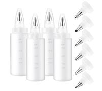 Icing Bottles - Ergonomic Squeeze Design, Cookie Decorating Dispenser Tool, Precision Tip Detailing Control, Kitchen Confectionery Accessory Feature, Family Student Beginner Enthusiast Holiday Candy