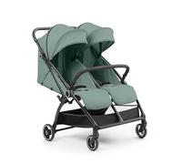 Ickle Bubba Aries - Cochecito doble plegable automático (verde salvia) - Cochecito doble delgado y ligero de 10,5 kg, plegable automático con una sola mano, asientos ajustables, viseras solares