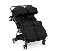 Ickle Bubba Aries Double Max - Cochecito plegable automático (negro) - Cochecito doble delgado y ligero de 10,5 kg, plegable con una sola mano, asientos ajustables, viseras solares ventiladas