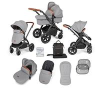 Ickle Bubba Stomp Luxe 2 en 1 Carrycot y cochecito - Negro/Gris Perlado/Tan