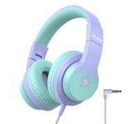 iClever HS19S - Auriculares con Cable Plegable para niños con micrófono, limitador de Volumen 85/94 dB - Shareport - Auriculares estéreo para niños y niñas, Auriculares con Cable con Enchufe