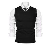 iClosam Chaleco SuéTer para Hombre AlgodóN V-Neck Esencial Jersey Sin Mangas Rebecas Chaqueta Pullover Invierno