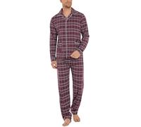 iClosam Pijama Hombre Invierno Cuadros Pijamas Hombre Algodón con Botones Conjunto de Pijama Hombre 2 Piezas para Dormir Suave y Cómodo