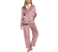 iClosam - Pijama para mujer, forro polar, de invierno, cálido, muy suave, de manga larga, con 2 bolsillos, talla S-XXL rosa XXL