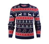 iClosam Suéter de Navidad Hombre Mujer Cuello Redondo Esencial Navideño Pullover de Punto Jersey Sudaderas Sweater Invierno