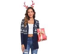 iClosam Suéter de Navidad Mujer Invierno JerséIs de Punto Cuello Redondo Jersey Navideño Regalo de Año Nuevo