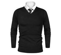 iClosam Suéter Hombre Invierno de Punto Grueso Jersey Clásico con Cuello en V y Manga Larga Estilo Casual Moderno para Otoño e Invierno