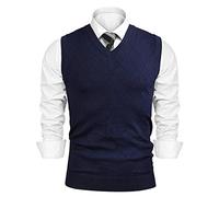 iClosam SuéTer Hombre Invierno Sin Mangas Casual Prendas De Punto Chaleco Cardigans Caballero Office