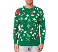 iClosam Suéter Navidad Hombre Cuello Redondo Esencial Navideño Pullover de Punto Manga Larga Jersey Sudaderas Sweater Christmas Invierno