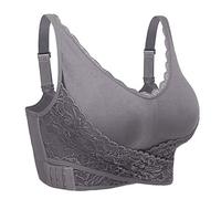 iClosam Sujetador Deportivo para Mujer Encaje Top Deportivo Mujer con Hebilla Frontal Sujetadores Push Up Mujer para Gimnasio Corriendo Fitness M-3XL