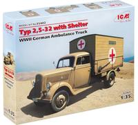 ICM 035402-1/35 Opel Blitz Tipo 2.5-32 Ambulancia Kit de construcción de plástico