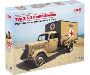 ICM 035402-1/35 Opel Blitz Tipo 2.5-32 Ambulancia Kit de construcción de plástico