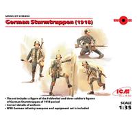 ICM 1/35 KIT FIGURAS DE ACCIÓN MILITARI ALEMANAS STURMTRUPPEN 1918 4 FIGURAS ...