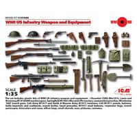 ICM 1/35 KIT MILITAR DIORAMIS WWI US INFANTERÍA ARMA AND EQUIPO MODELO DE MODELO